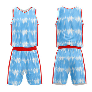 Uniforme de baloncesto personalizado Acoustic Wave azul claro con tu logotipo-nombre y número impresos