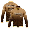 Chaqueta universitaria personalizada estilo Letterman para hombres-mujeres y jóvenes-color marrón