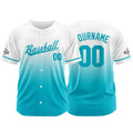 Camiseta de béisbol azul con dise?o personalizado estampado a todo color