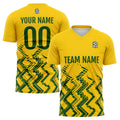 Conjunto personalizado de camiseta de uniforme amarillo y verde para niños y adultos