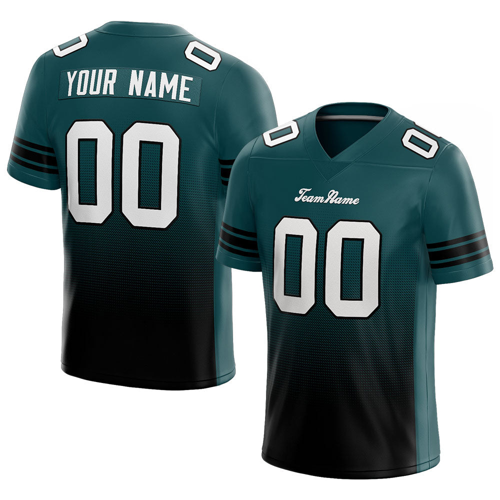 custom authentic gradient fashion football jersey white-black