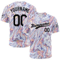 Camiseta de béisbol con dise?o personalizado estampado completo color blanco fluido