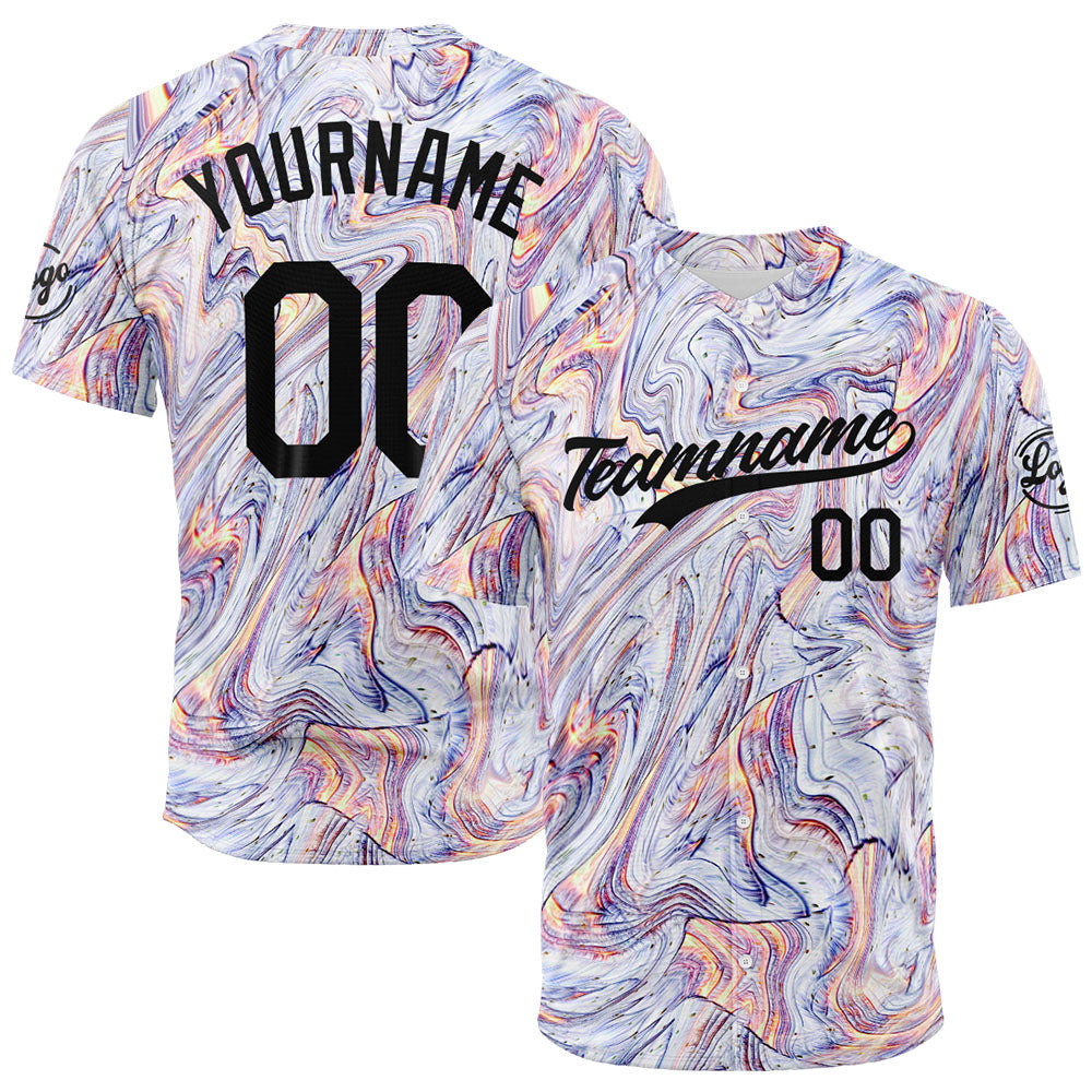 Camiseta de béisbol con dise?o personalizado estampado completo color blanco fluido