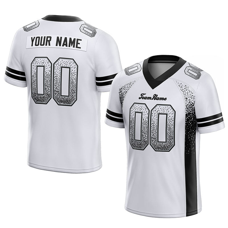 custom authentic drift fashion football jersey black-gray mesh