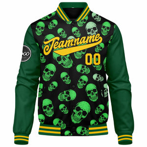 Chaqueta universitaria personalizada estilo Letterman para hombres-mujeres y jóvenes-color verde