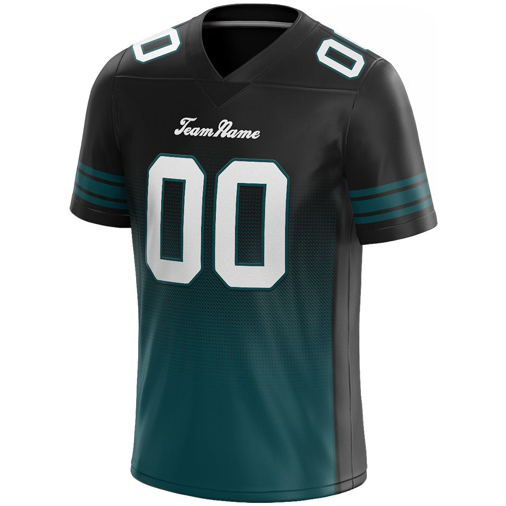 custom authentic gradient fashion football jersey black-green