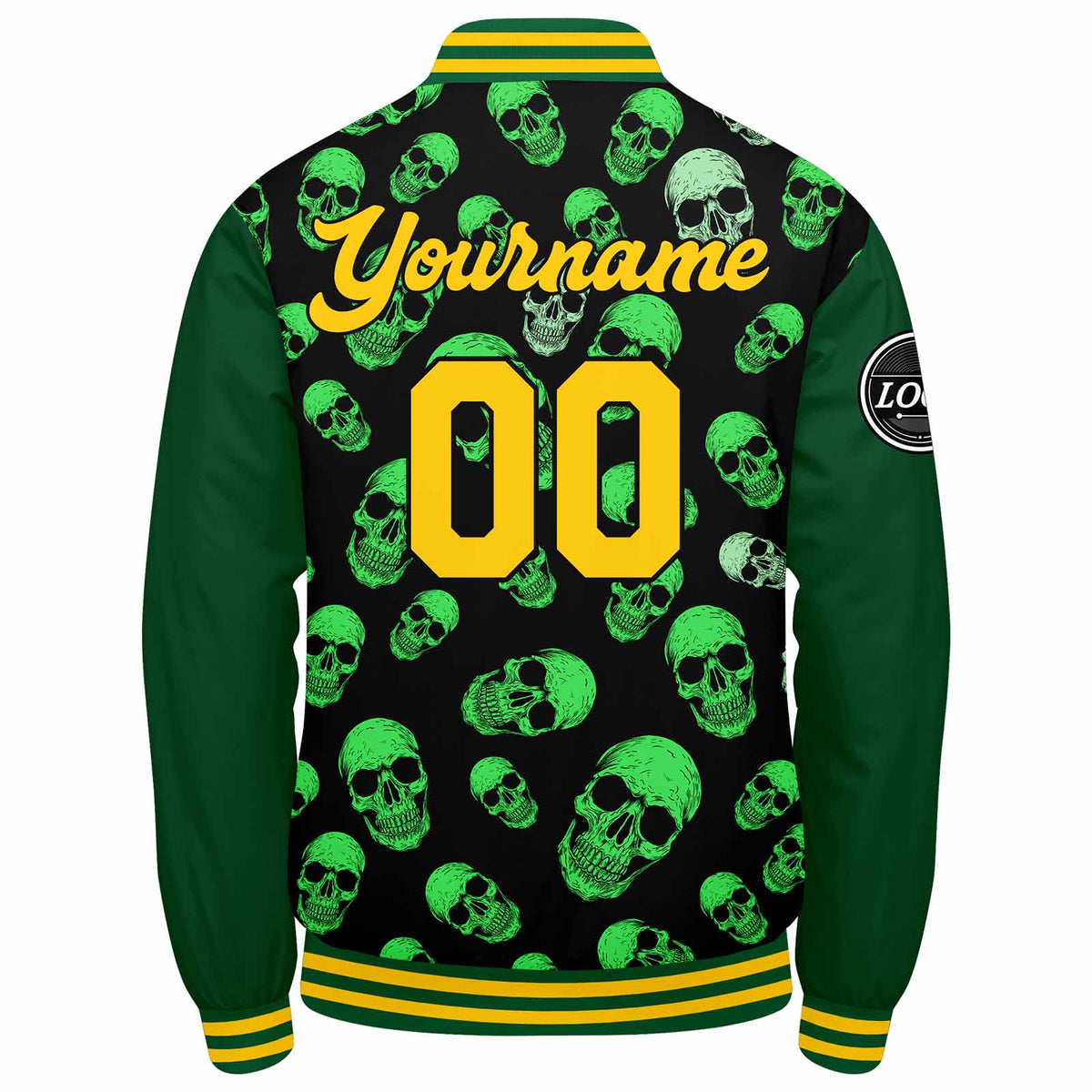 Chaqueta universitaria personalizada estilo Letterman para hombres-mujeres y jóvenes-color verde