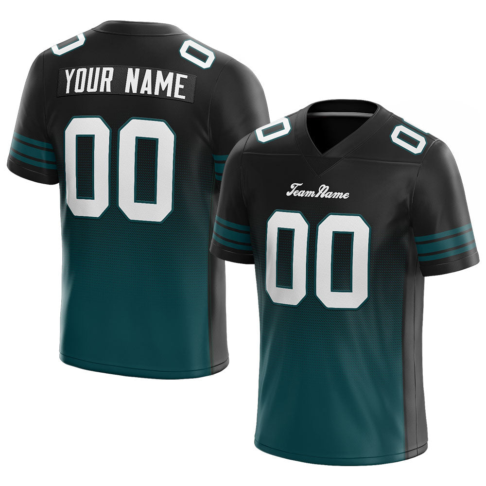 custom authentic gradient fashion football jersey black-green