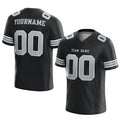 customized authentic football jersey black gray-white mesh