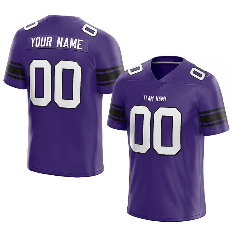 customized  authentic football jersey purple-white-black