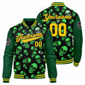 Chaqueta universitaria personalizada estilo Letterman para hombres-mujeres y jóvenes-color verde