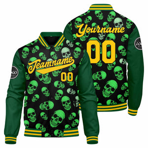 Chaqueta universitaria personalizada estilo Letterman para hombres-mujeres y jóvenes-color verde