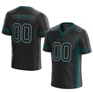 custom authentic drift fashion football jersey black-midnight green mesh