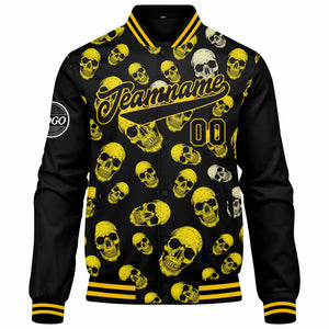 Chaqueta universitaria personalizada estilo Letterman para hombres-mujeres y jóvenes-color amarillo