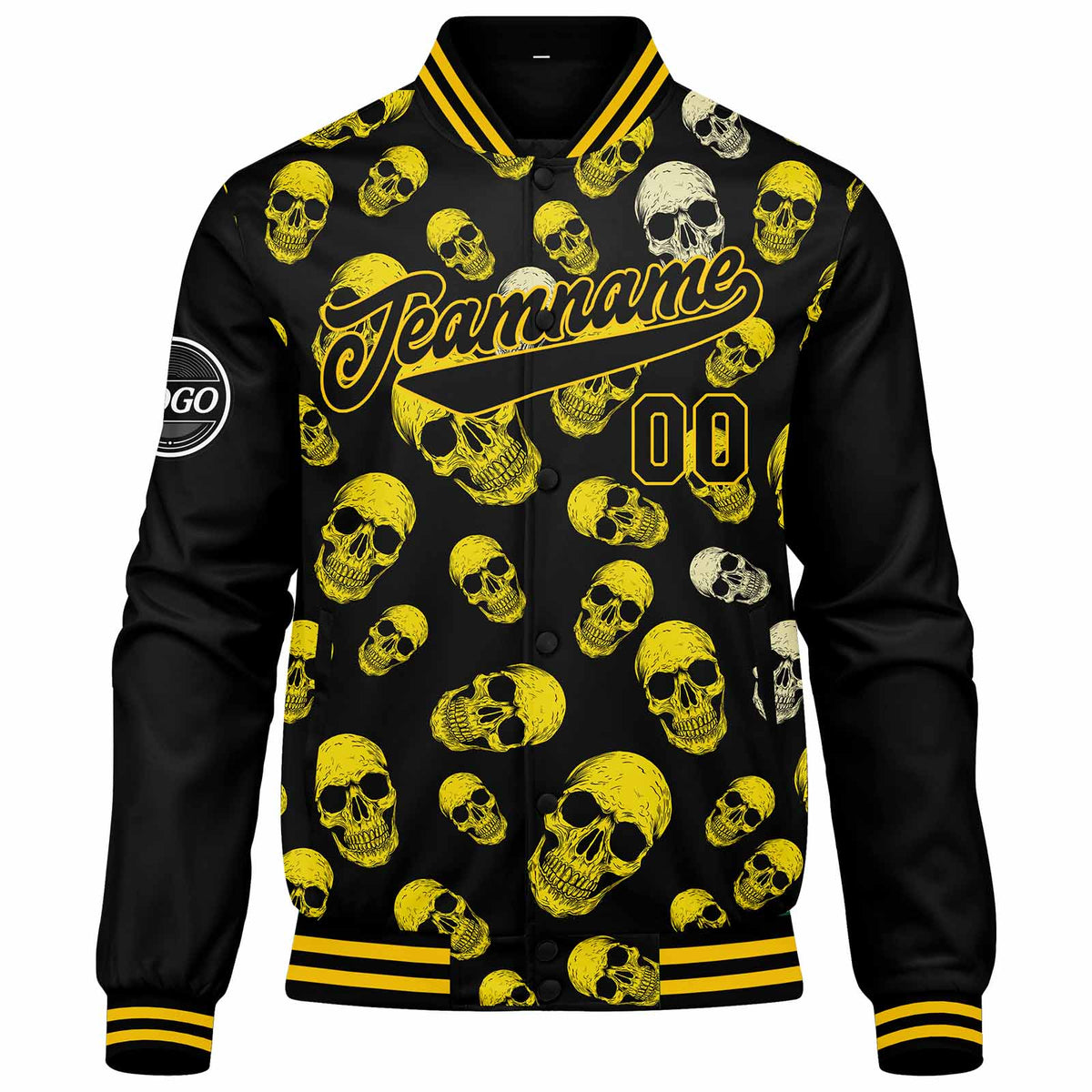 Chaqueta universitaria personalizada estilo Letterman para hombres-mujeres y jóvenes-color amarillo