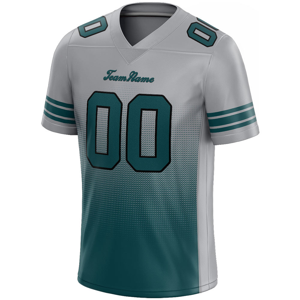 custom authentic gradient fashion football jersey gray-green