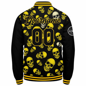 Chaqueta universitaria personalizada estilo Letterman para hombres-mujeres y jóvenes-color amarillo