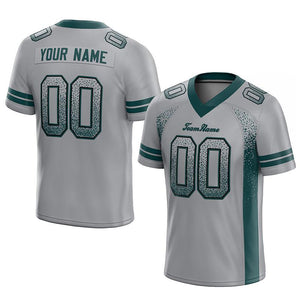 custom authentic drift fashion football jersey gray-midnight green mesh