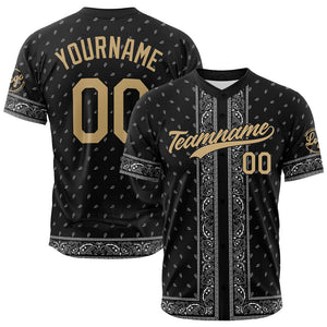 Pa?uelo de béisbol con dise?o personalizado estampado a todo color - Negro