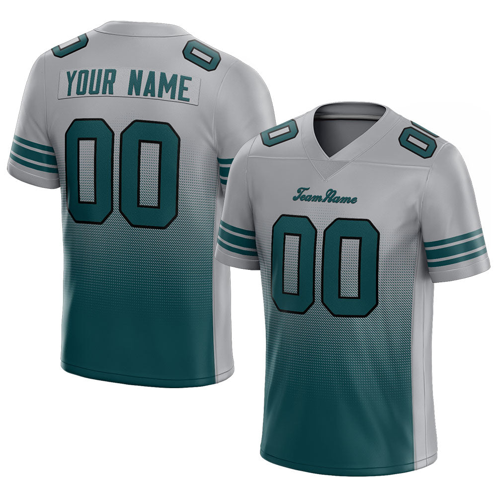 custom authentic gradient fashion football jersey gray-green