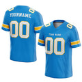 customized  authentic football jersey powder blue white -yellow mesh