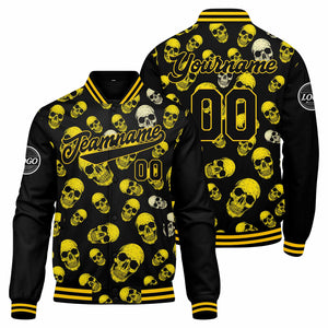Chaqueta universitaria personalizada estilo Letterman para hombres-mujeres y jóvenes-color amarillo