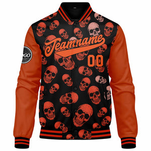 Chaqueta universitaria personalizada estilo Letterman para hombres-mujeres y jóvenes-color naranja