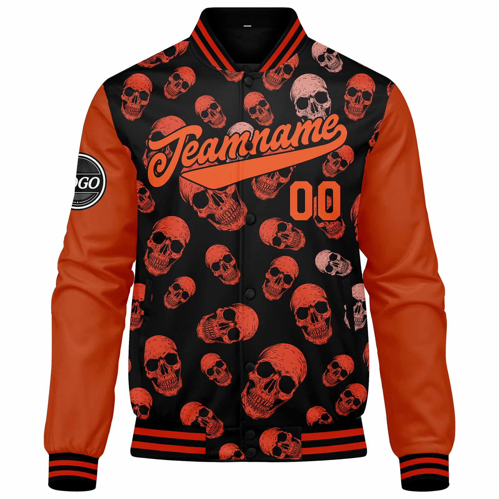 Chaqueta universitaria personalizada estilo Letterman para hombres-mujeres y jóvenes-color naranja