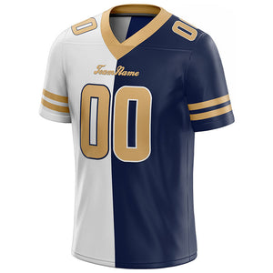 custom authentic split fashion football jersey royal-white-yellow mesh