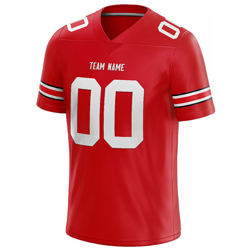 customized  authentic football jersey red-white-black