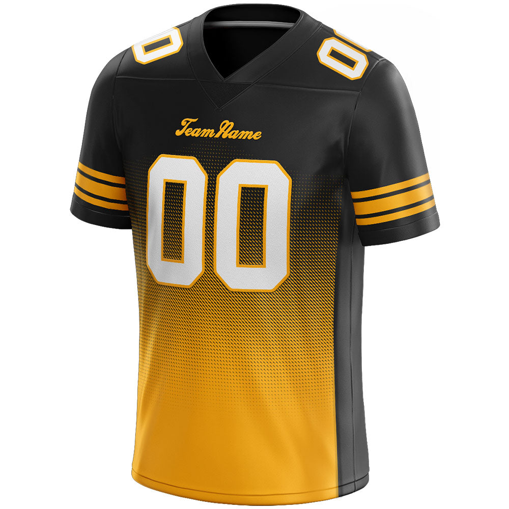 custom authentic gradient fashion football jersey yellow-black