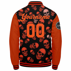 Chaqueta universitaria personalizada estilo Letterman para hombres-mujeres y jóvenes-color naranja