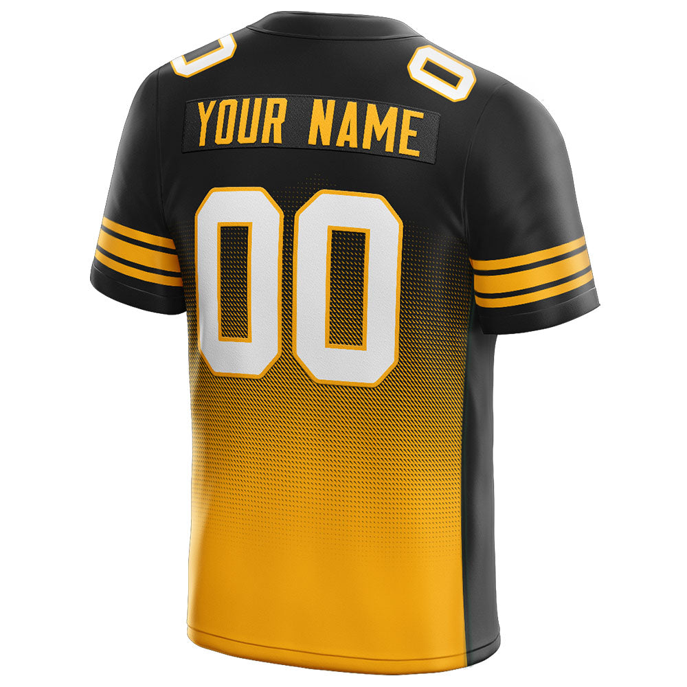 custom authentic gradient fashion football jersey yellow-black