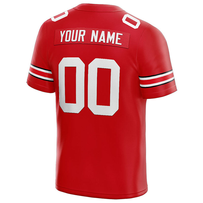 customized  authentic football jersey red-white-black