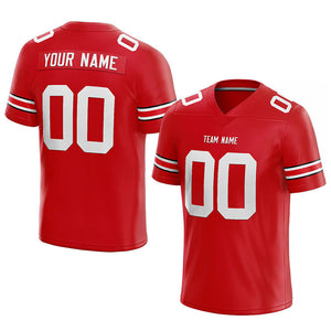 customized  authentic football jersey red-white-black