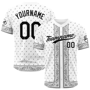 Pa?uelo de béisbol con dise?o personalizado estampado a todo color - Blanco