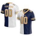 custom authentic split fashion football jersey navy-white-gold mesh