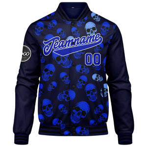 Chaqueta universitaria personalizada estilo Letterman para hombres-mujeres y jóvenes-color azul marino