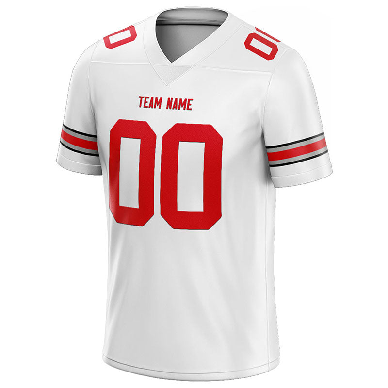customized  authentic football jersey white-red-gray