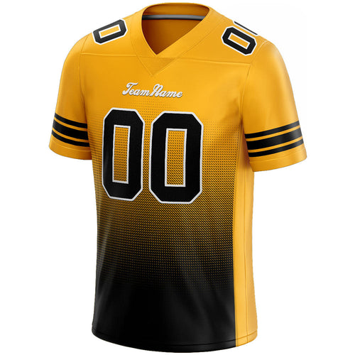 custom authentic gradient fashion football jersey yellow-black