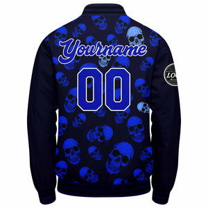 Chaqueta universitaria personalizada estilo Letterman para hombres-mujeres y jóvenes-color azul marino
