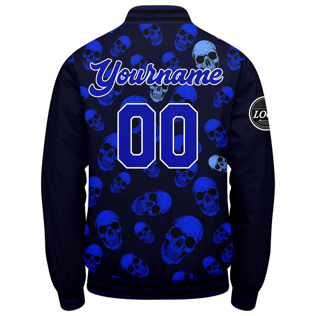 Chaqueta universitaria personalizada estilo Letterman para hombres-mujeres y jóvenes-color azul marino