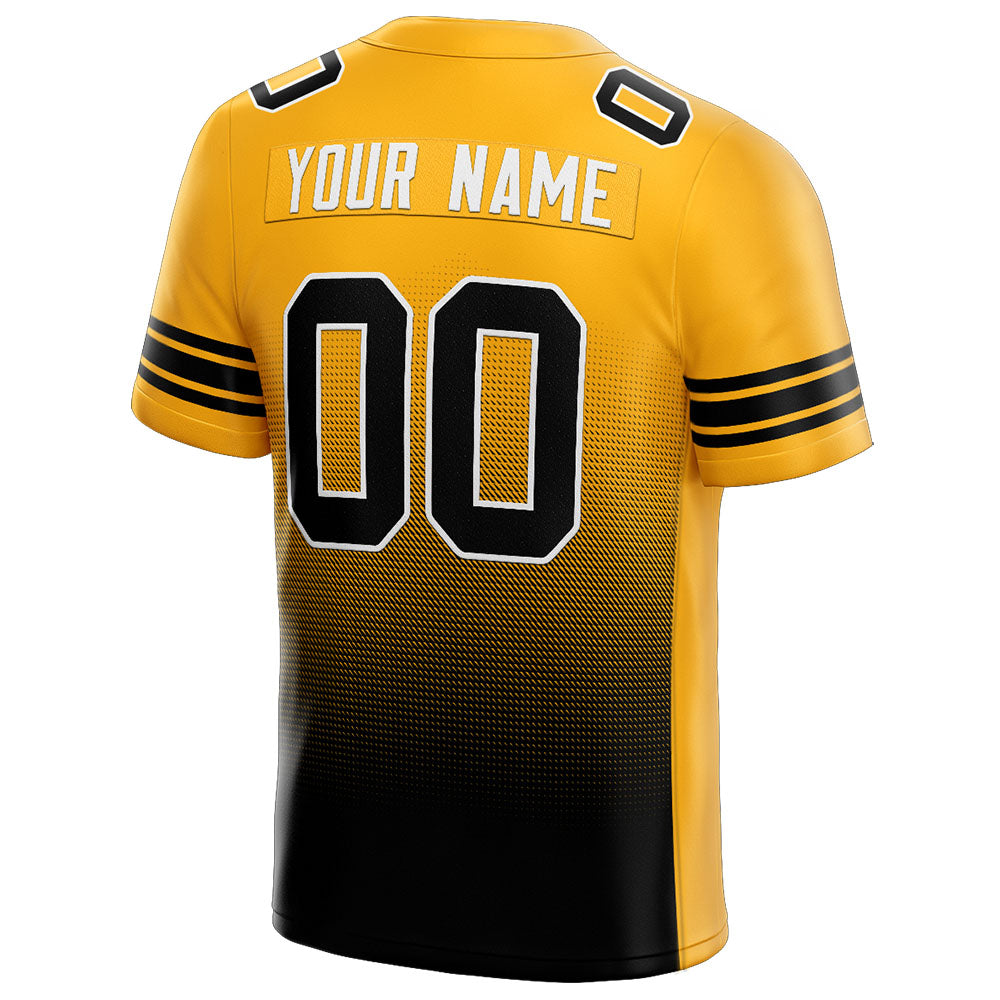 custom authentic gradient fashion football jersey black-yellow