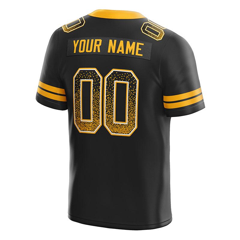 custom authentic drift fashion football jersey black-yellow mesh