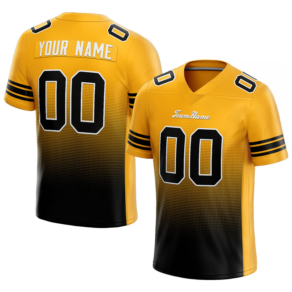 custom authentic gradient fashion football jersey yellow-black