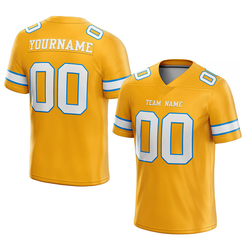 customized  authentic football jersey navy  white -yellow mesh