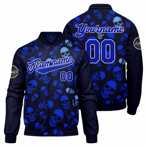 Chaqueta universitaria personalizada estilo Letterman para hombres-mujeres y jóvenes-color azul marino