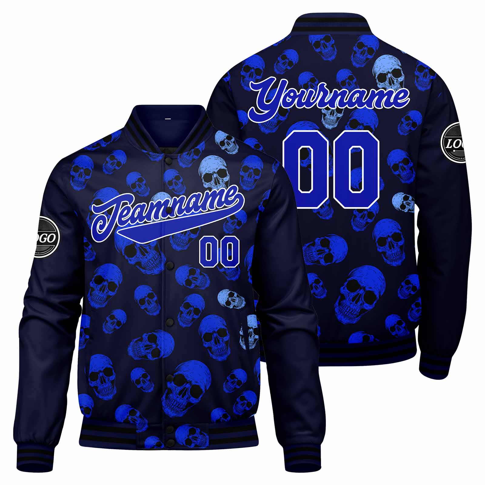 Chaqueta universitaria personalizada estilo Letterman para hombres-mujeres y jóvenes-color azul marino