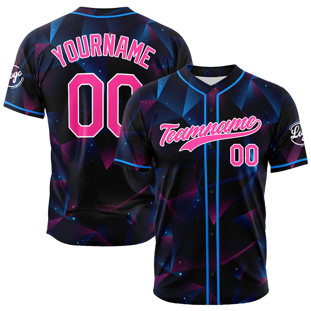 Dise?o personalizado de estampado completo para camiseta de béisbol con triángulo degradado