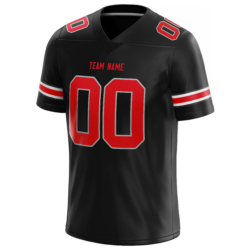 customized  authentic football jersey black-red-white